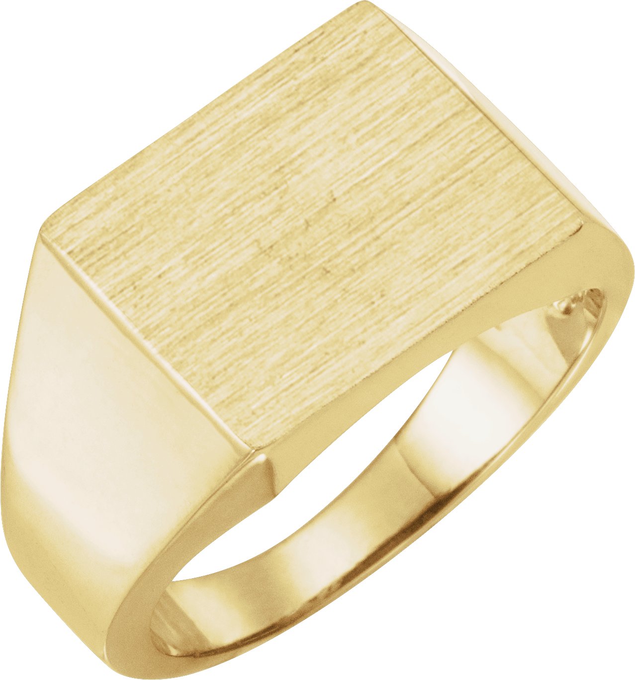 14K Yellow Gold 13.5x13 mm Square Signet Ring