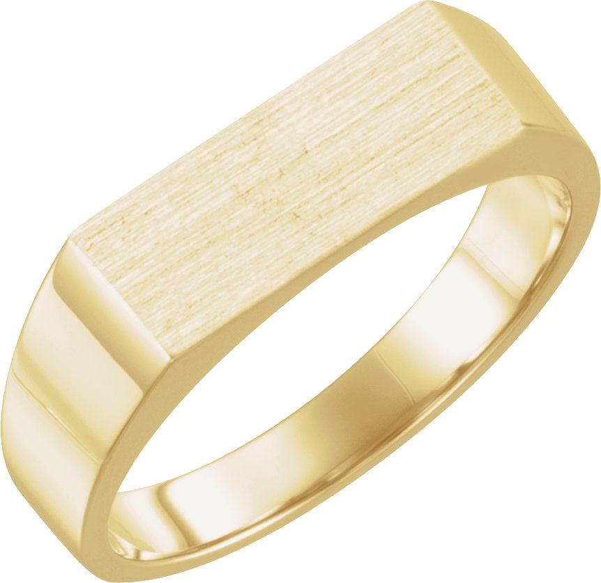 10K Yellow 15x6 mm Rectangle Signet Ring