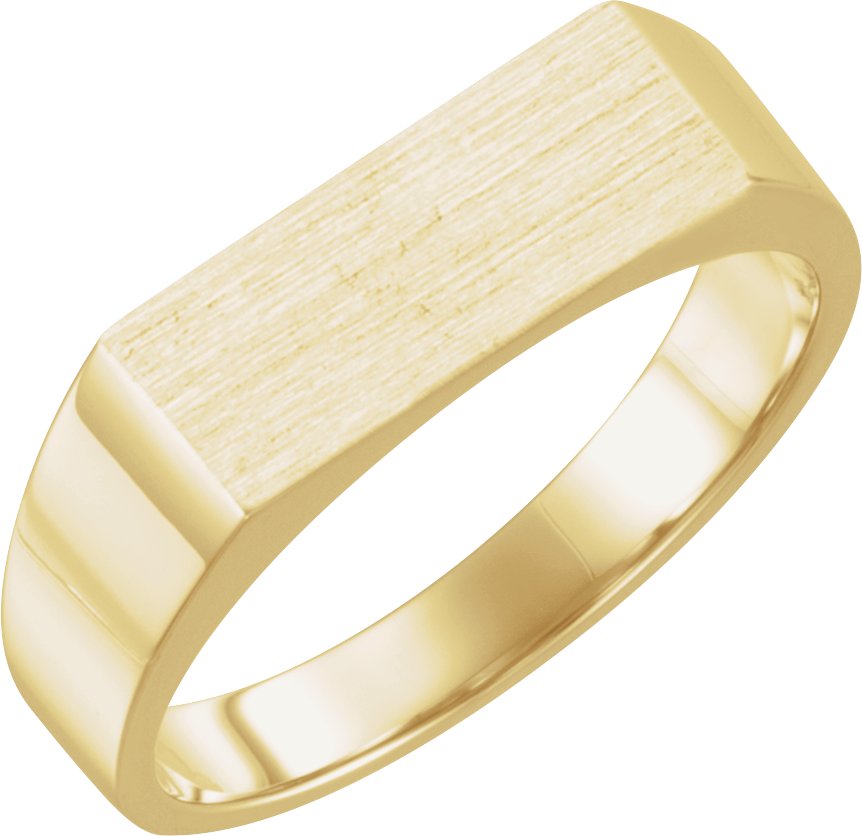 14K Yellow 15x7.5 mm Rectangle Signet Ring