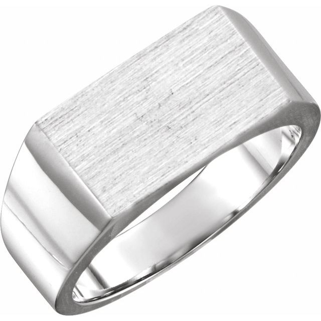 Sterling Silver 15x9 mm Rectangle Signet Ring