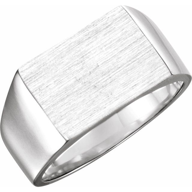 Sterling Silver 15x11 mm Rectangle Signet Ring