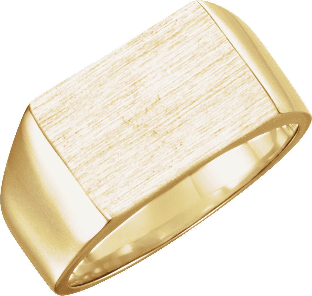 14K Yellow 15x11 mm Rectangle Signet Ring