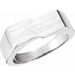14K White 16x9 mm Rectangle Signet Ring