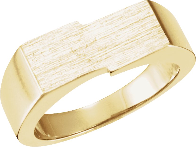 14K Yellow 16x9 mm Rectangle Signet Ring