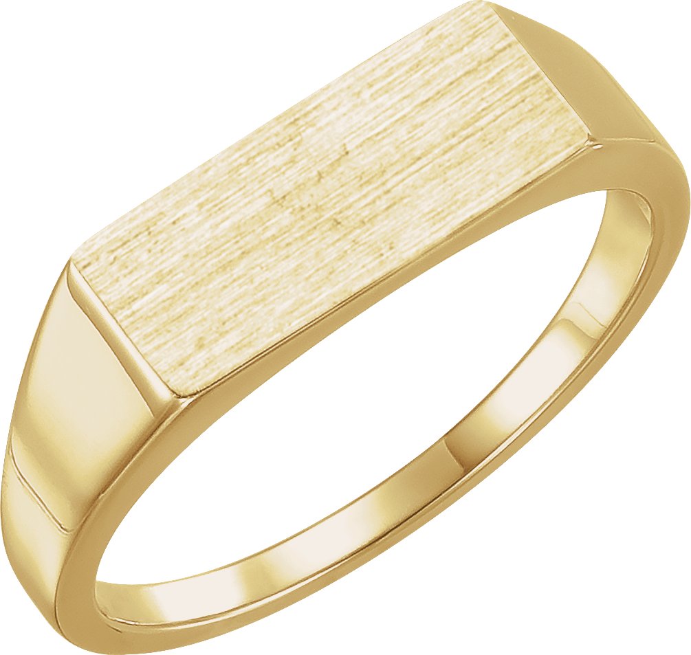 14K Yellow 15x7 mm Rectangle Signet Ring