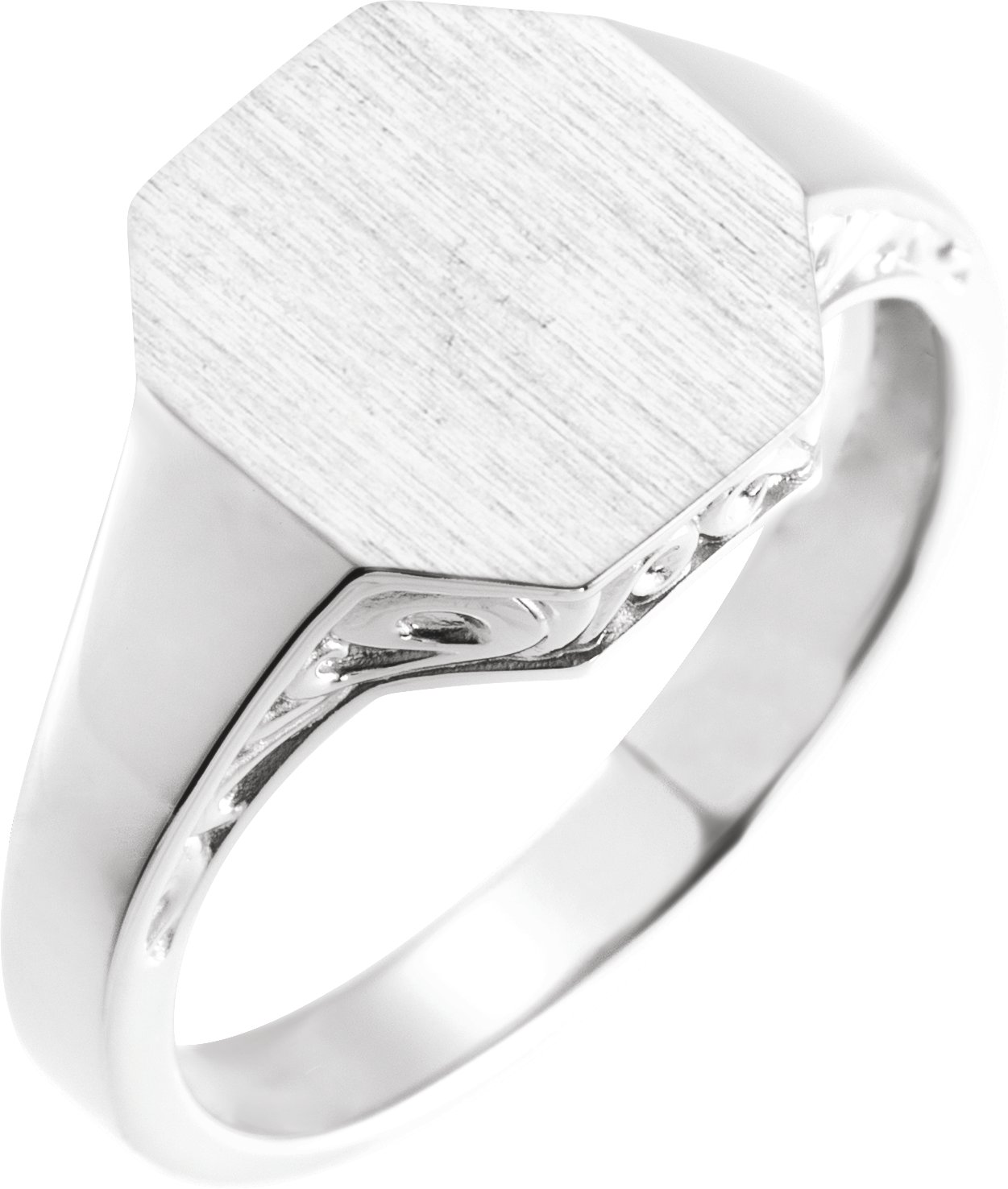 Sterling Silver 13x12 mm Octagon Signet Ring