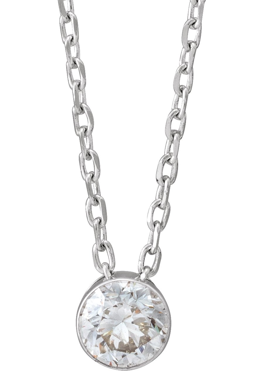 14K White 1/4 CTW Natural Diamond Ultra-Light 16-18 Necklace
