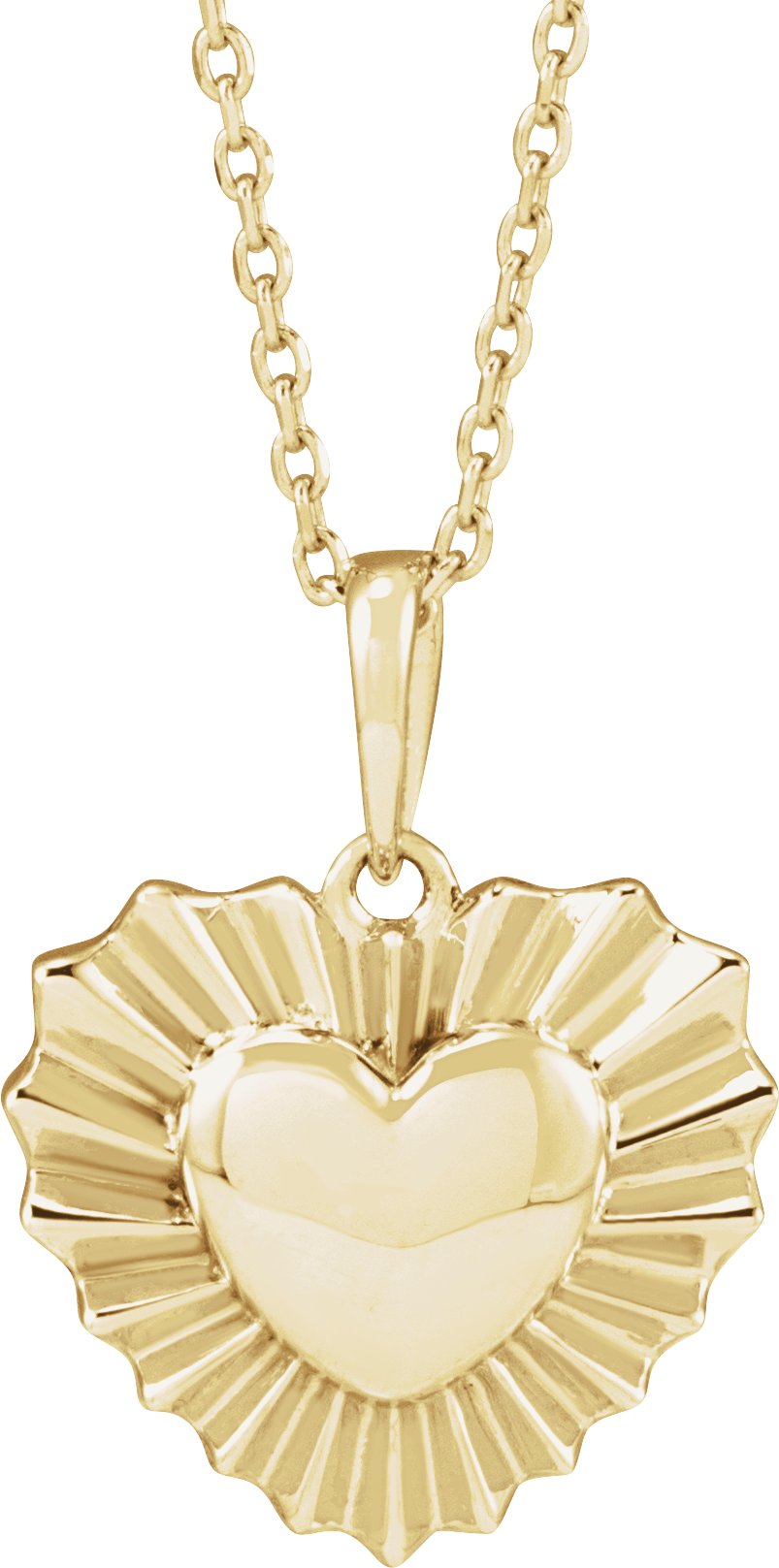 14K Yellow Heart 16-18" Necklace