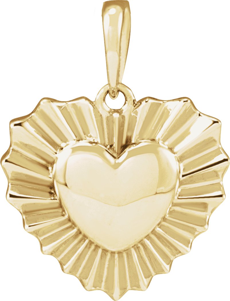 14K Yellow Heart Pendant