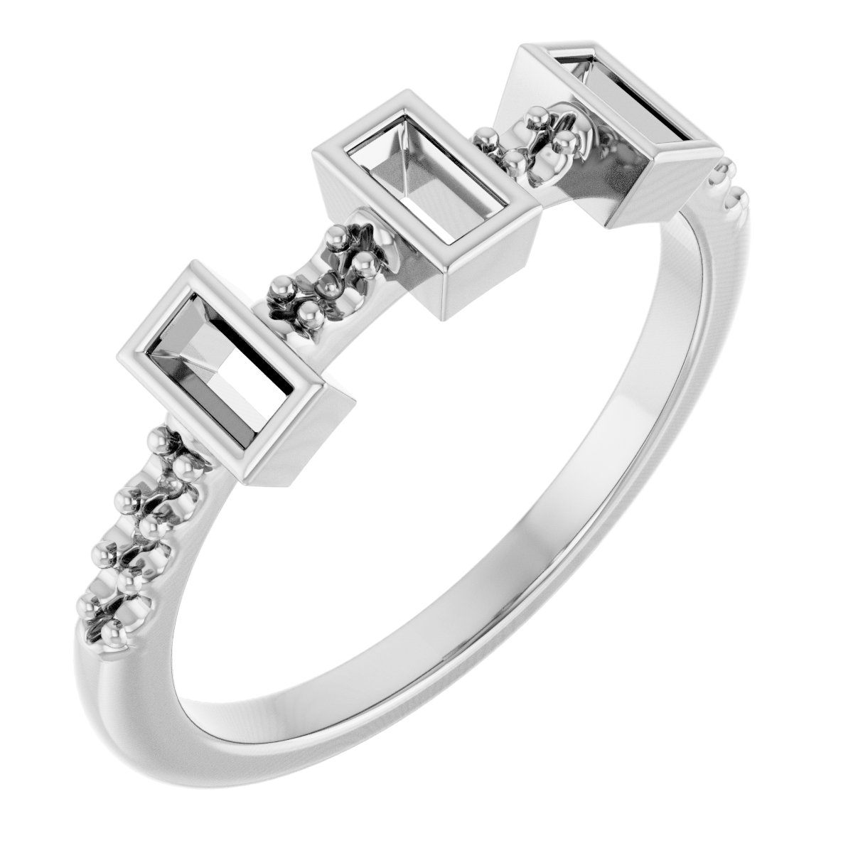 Accented Three-Stone Anniversary Band