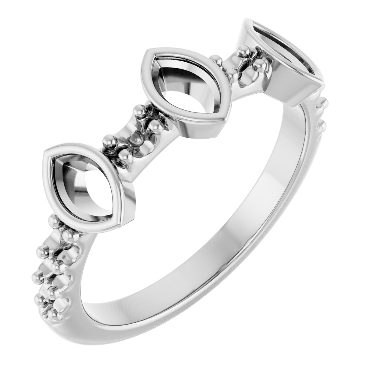 Accented Three-Stone Anniversary Band