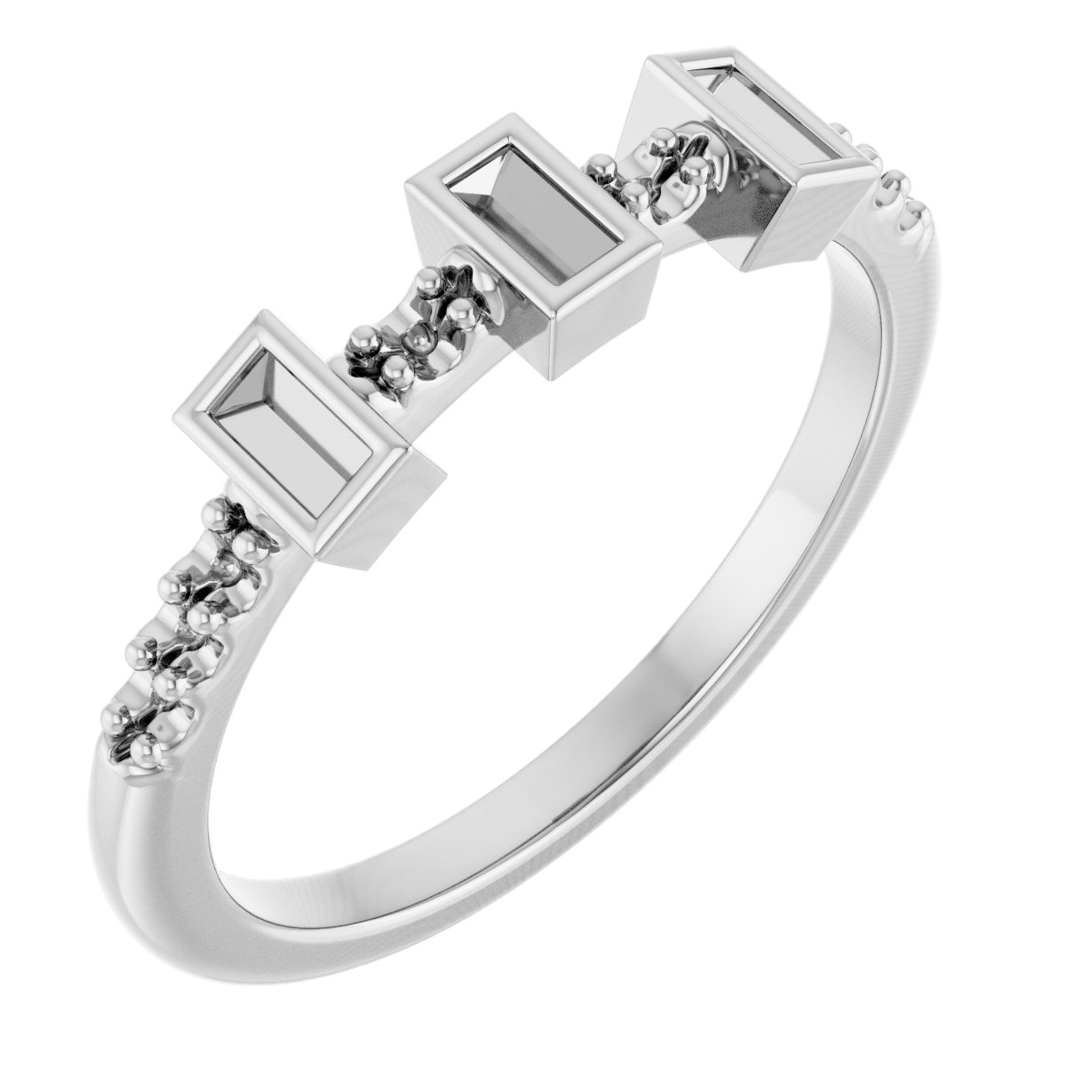 Accented Three-Stone Anniversary Band