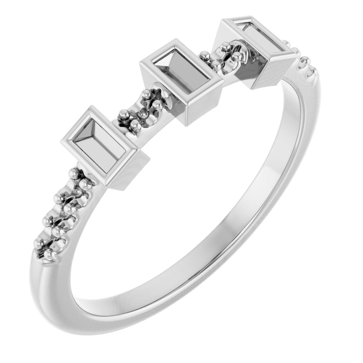 Accented Three-Stone Anniversary Band