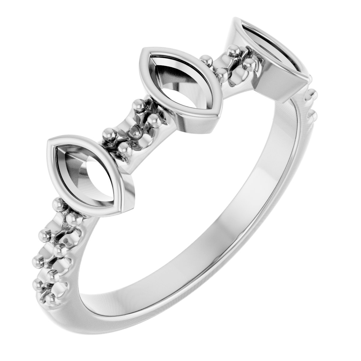Accented Three-Stone Anniversary Band