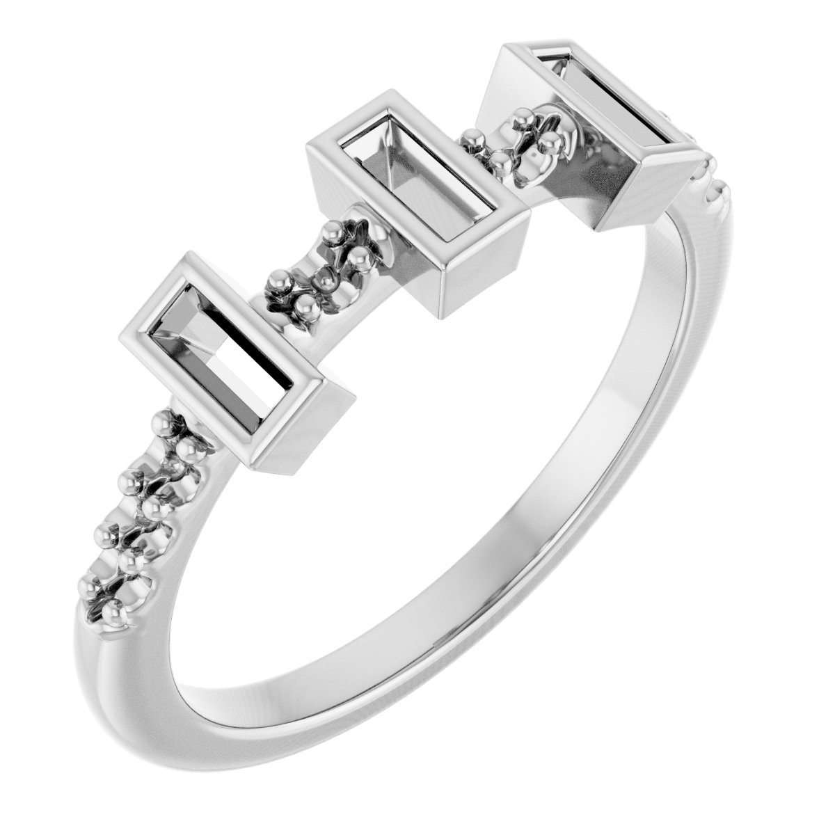 Accented Three-Stone Anniversary Band