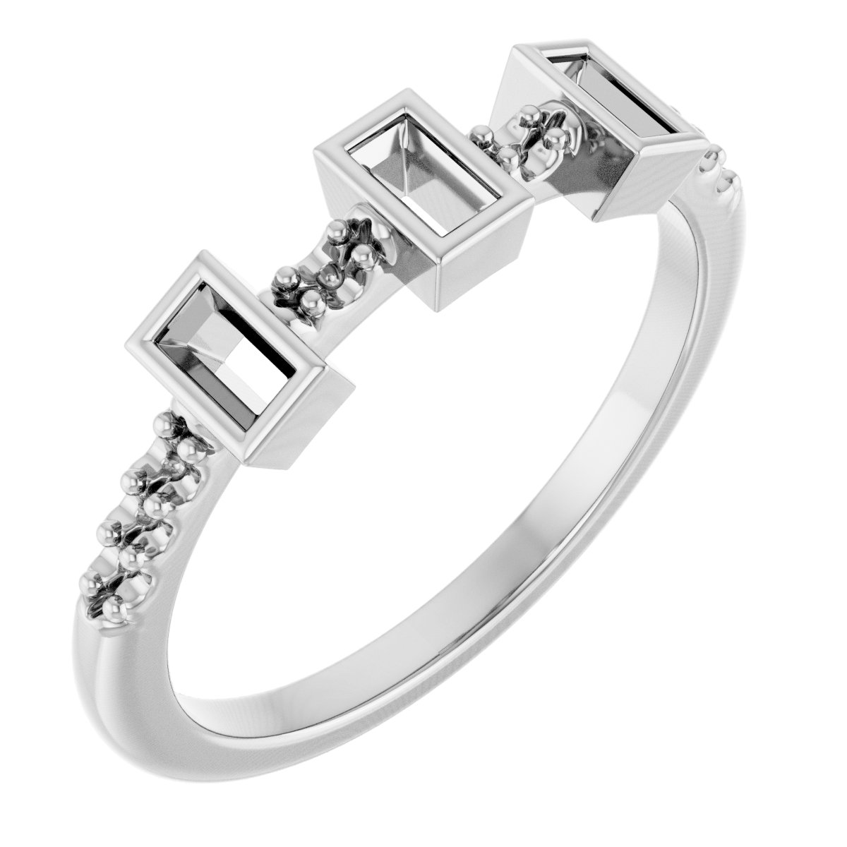 Accented Three-Stone Anniversary Band