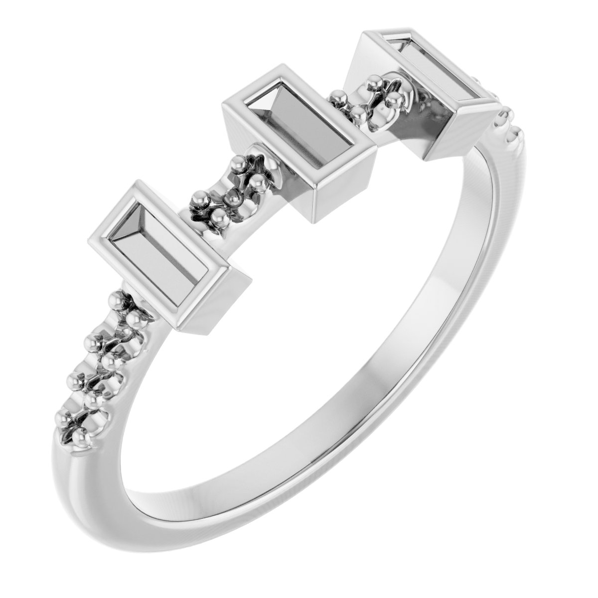 Accented Three-Stone Anniversary Band
