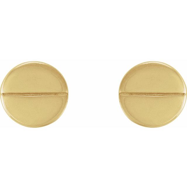 14K Yellow 4.9 mm Geometric 4 mm Press Fit Back Earrings