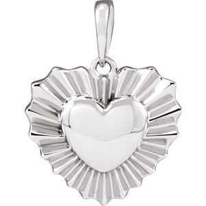 Sterling Silver Starburst Heart Pendant