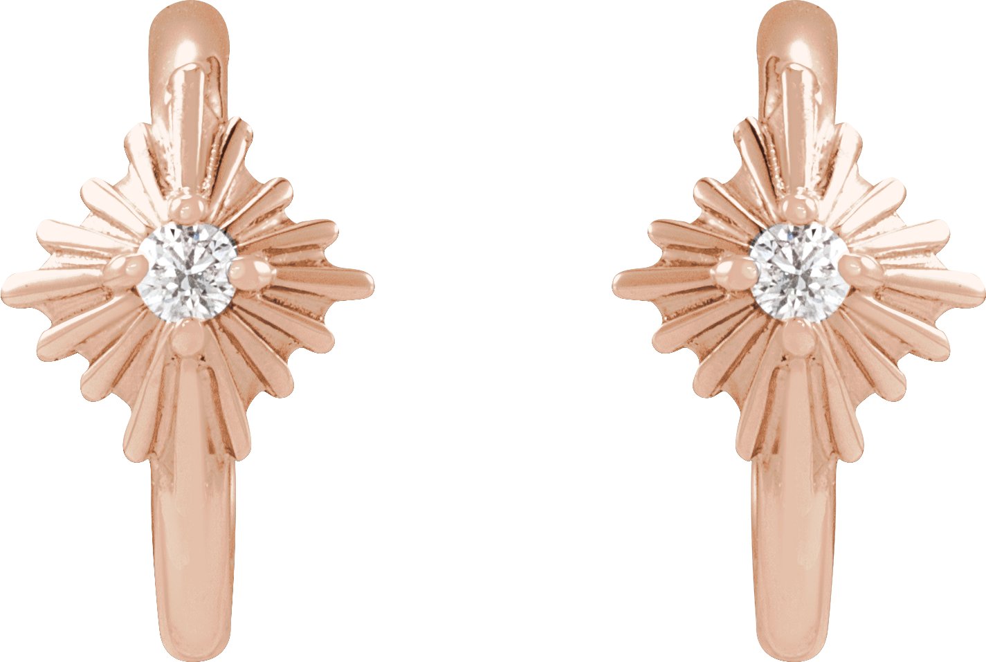 Alternative view of Accented Star Hoop Earrings