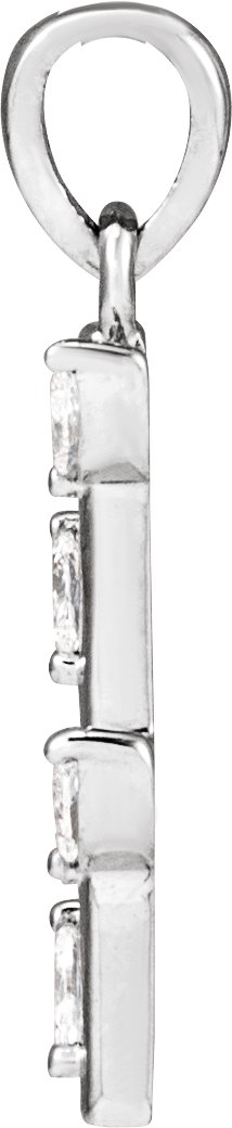 .07 CTW Natural Diamond Bar Pendant view 2
