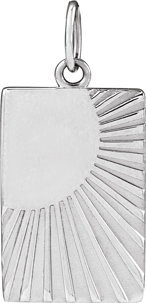 14K White Sun Pendant