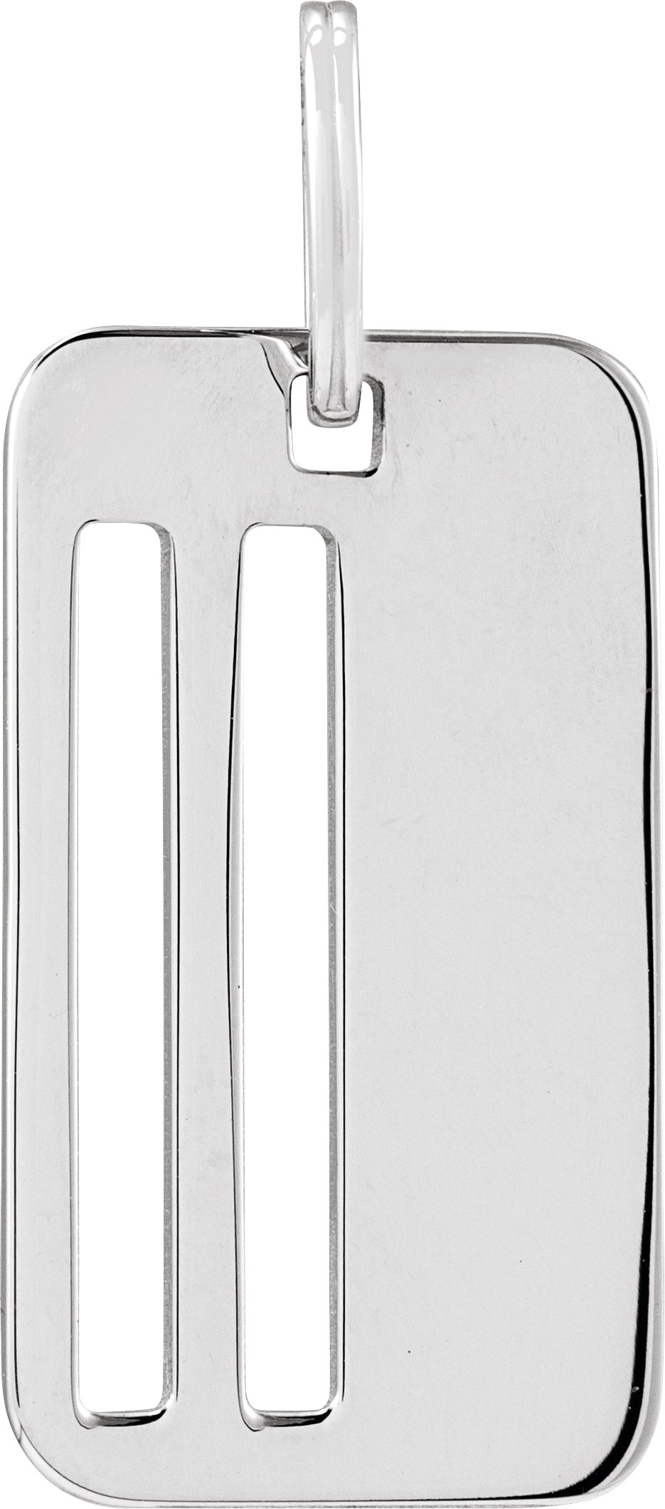 14K White Engravable Dog Tag