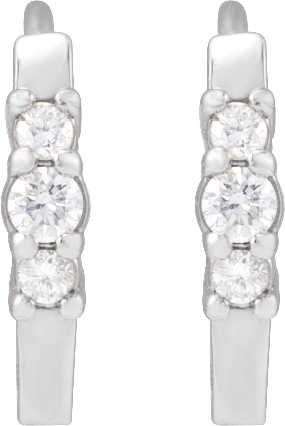 1/8 CTW Natural Diamond Hinged 13.08 mm Hoop Earrings view 2