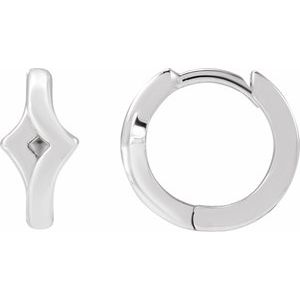 Sterling Silver Geometric 12 mm Huge Hoop Earrings