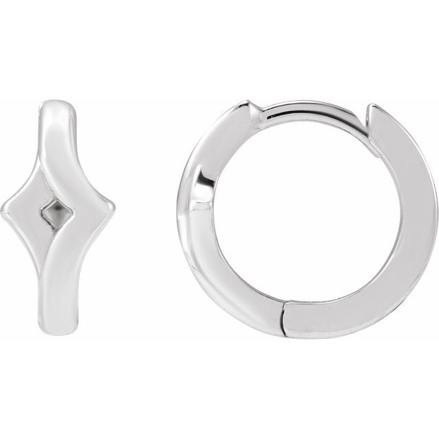 Platinum Geometric 12 mm Huge Hoop Earrings