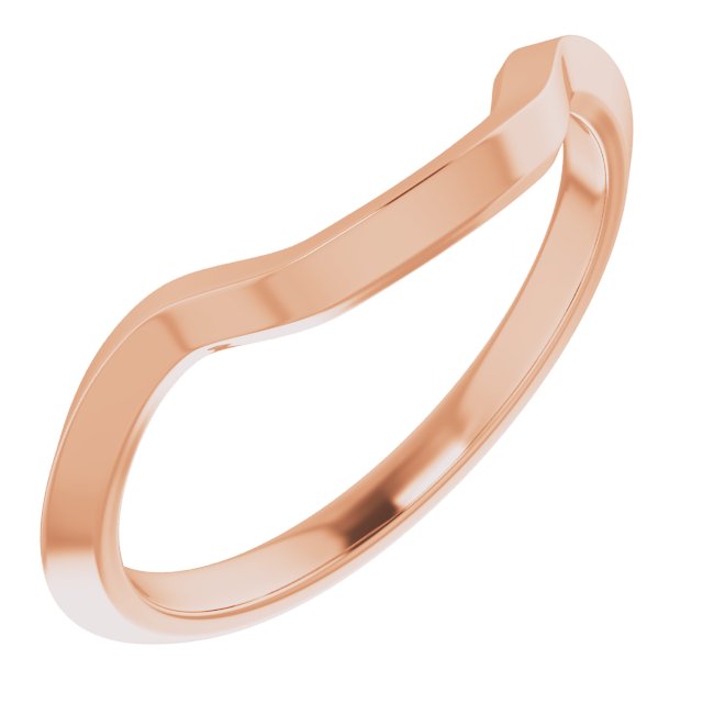 14K Rose Band for 6.5 mm Square Ring