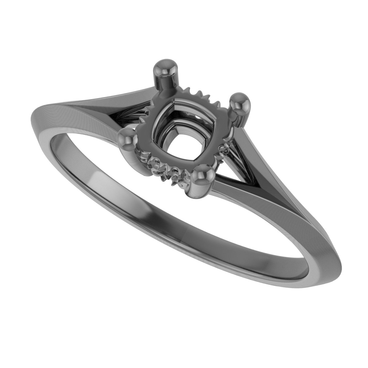 8x6 mm Emerald Engagement Ring Mounting view 5
