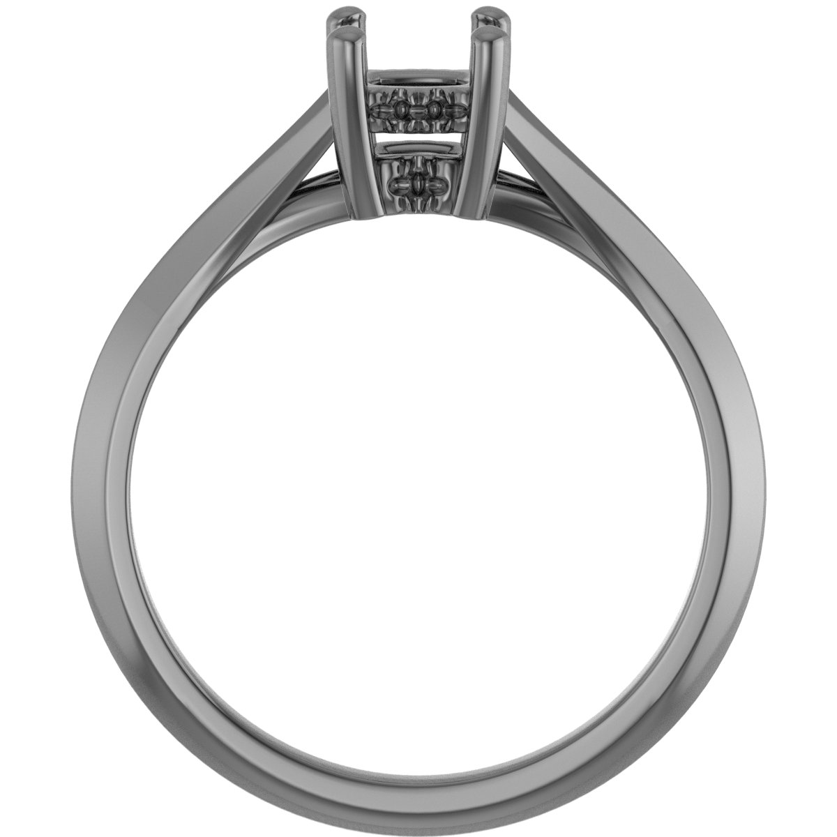 8x6 mm Emerald Engagement Ring Mounting view 2