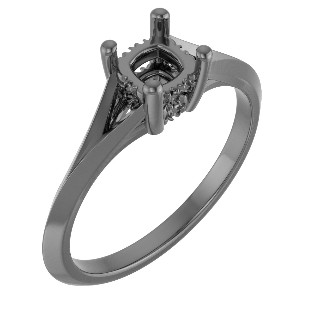 8x6 mm Emerald Engagement Ring Mounting
