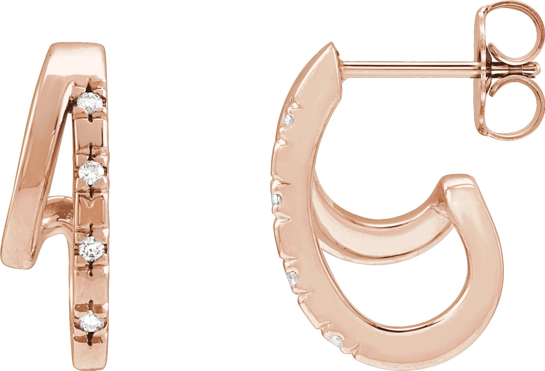 Accented Double Hoop Earrings