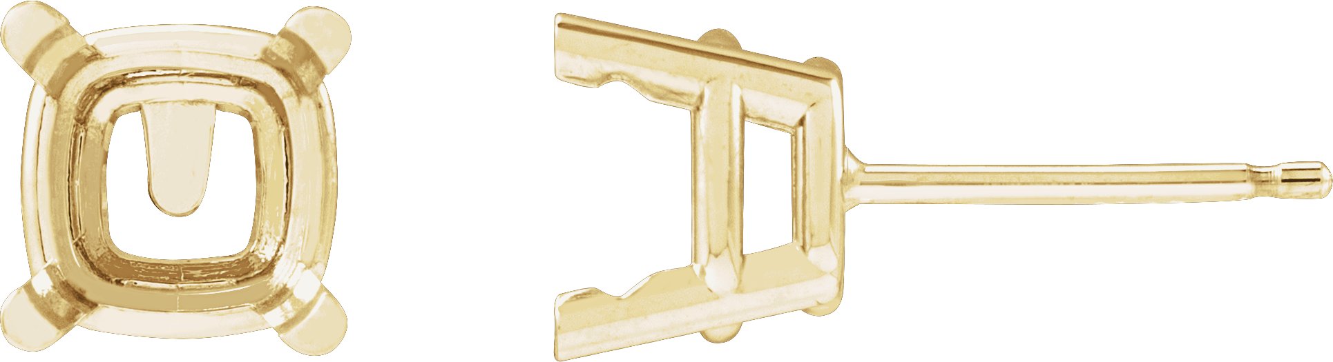 Cushion 4-Prong Pre-Notched Earrings