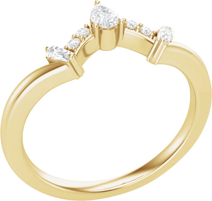 1/5 CTW Natural Diamond Contour Band – 14K Yellow Gold