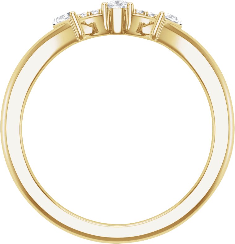Alternative view of 1/5 CTW Natural Diamond Contour Band – 14K Yellow Gold