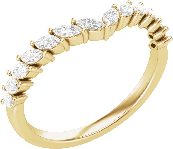 3/8 CTW Natural Diamond Contour Band – 14K Yellow Gold