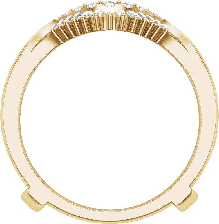 Alternative view of 3/8 CTW Natural Diamond Double Row Ring Guard – 14K Yellow Gold