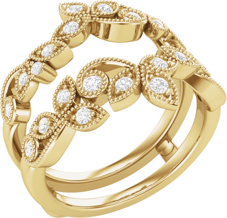 1/3 CTW Natural Diamond Ring Guard – 14K Yellow Gold