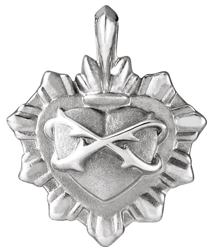 Sterling Silver Sacred Heart Pendant