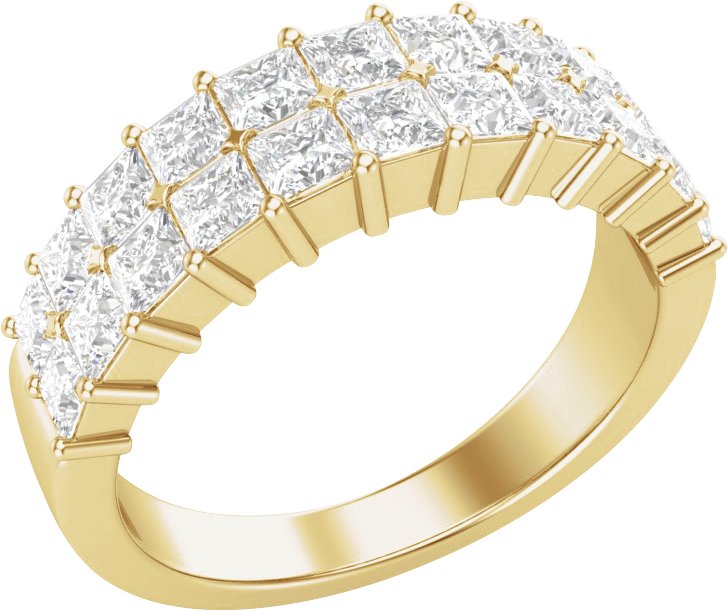 14K Yellow 2 CTW Lab-Grown Diamond Anniversary Band