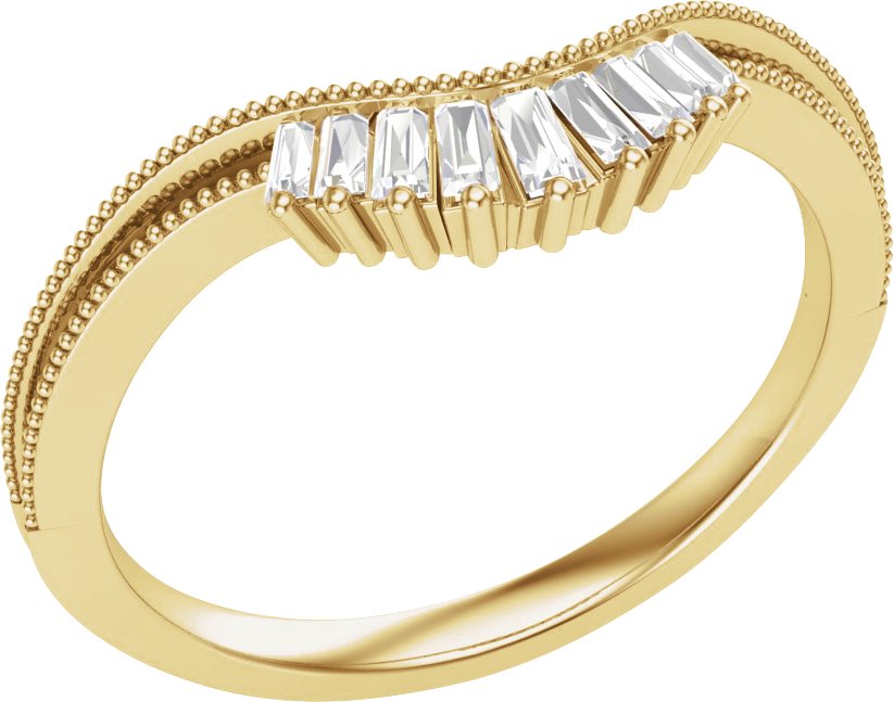 1/6 CTW Natural Diamond Contour Band – 14K Yellow Gold