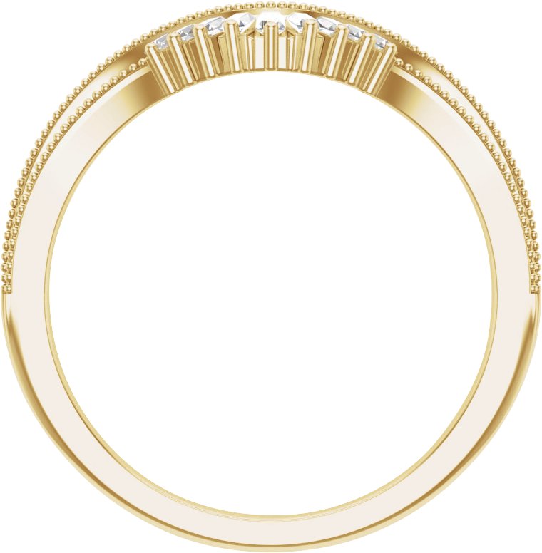 Alternative view of 1/6 CTW Natural Diamond Contour Band – 14K Yellow Gold