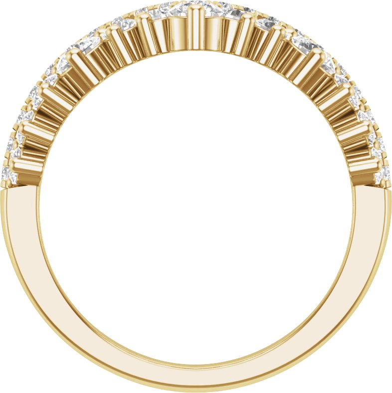Alternative view of 1 CTW Lab-Grown Diamond Double Row Contour Band – 14K Yellow Gold