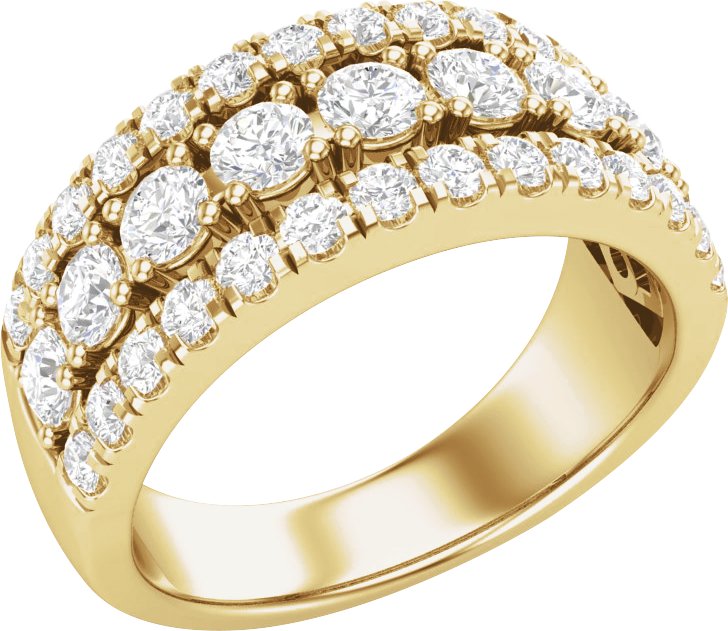 14K Yellow 1 1/2 CTW Lab-Grown Diamond Anniversary Band