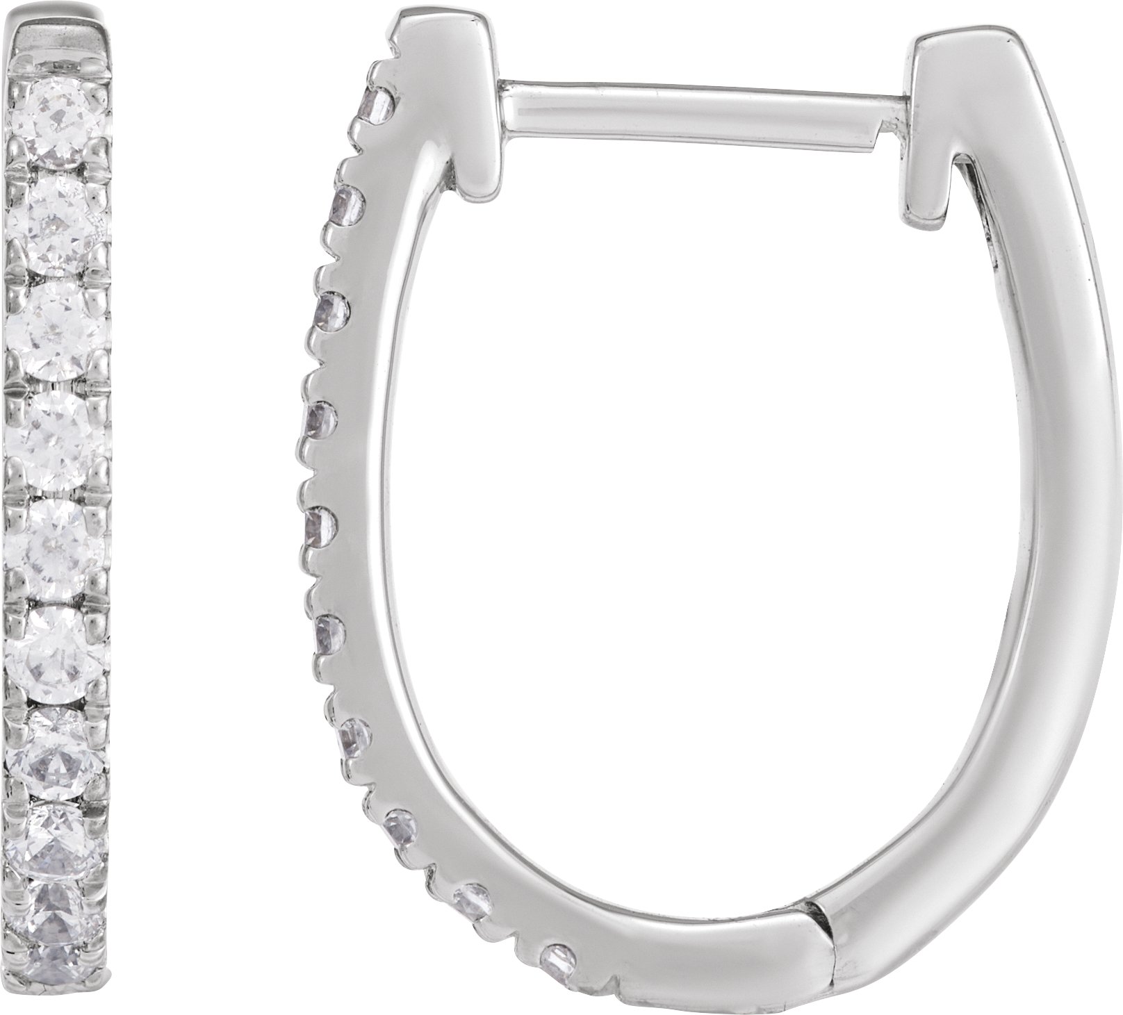 14K White 1/3 CTW Lab-Grown Diamond Hoop Earrings