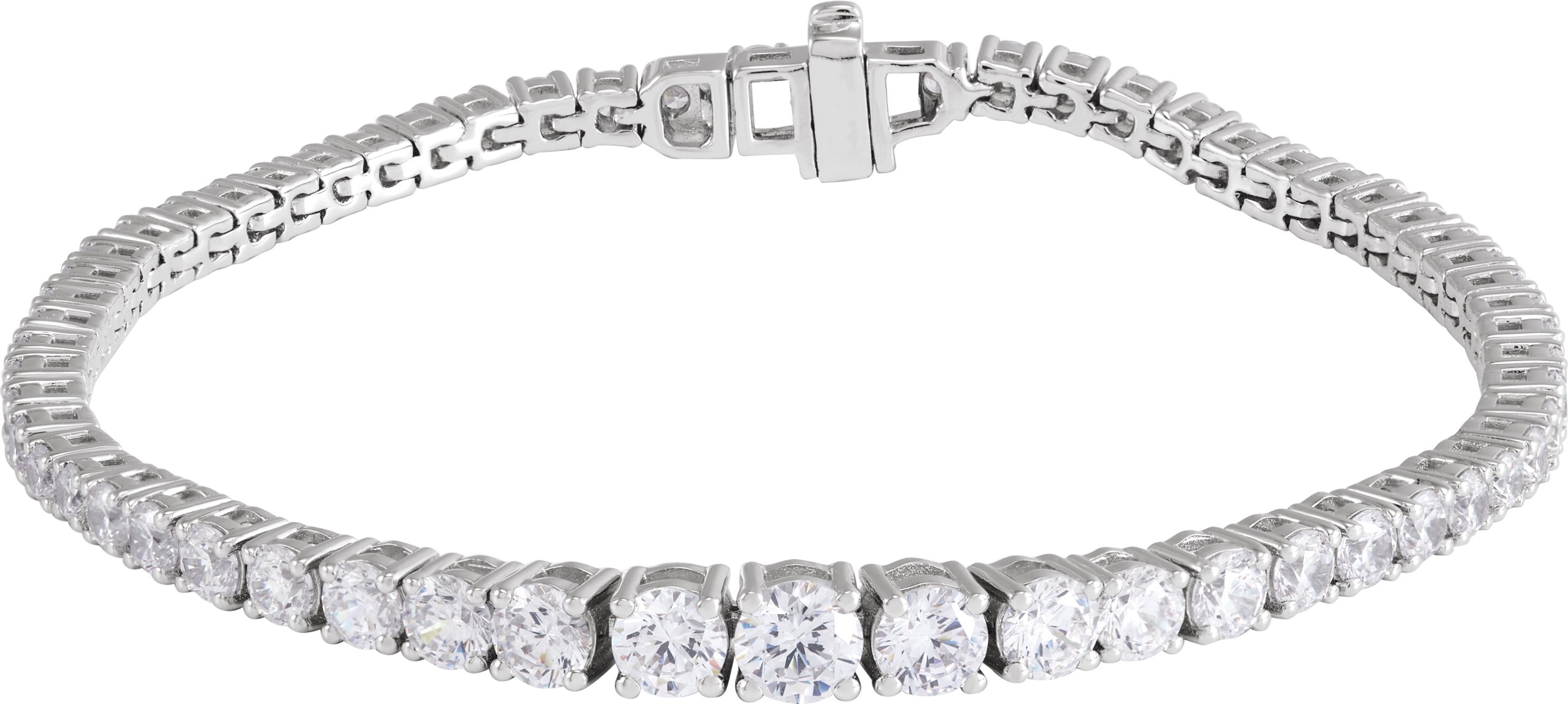 14K White 6 CTW Lab-Grown Diamond Line 7" Bracelet