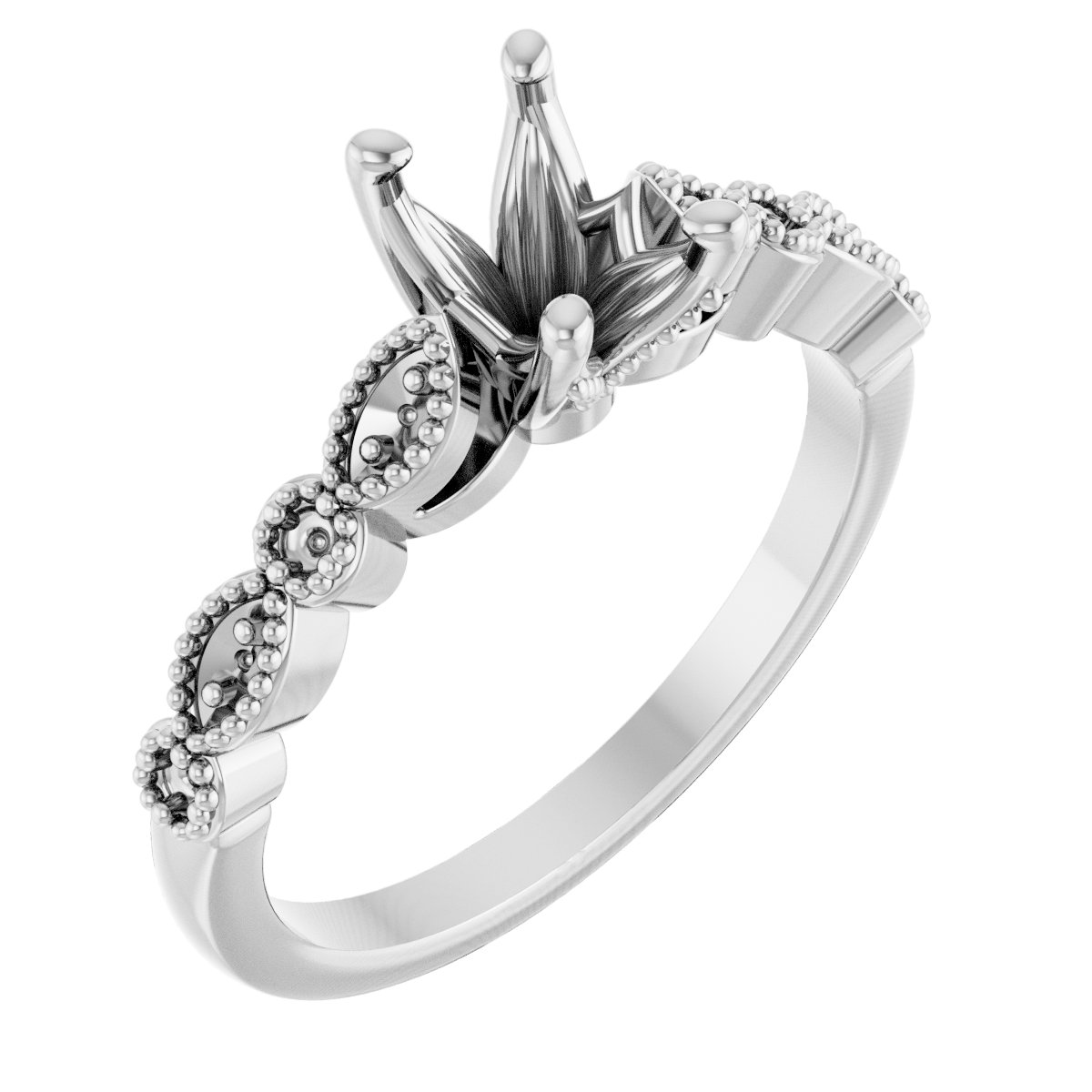Accented Vintage-Inspired Engagement Ring or Band